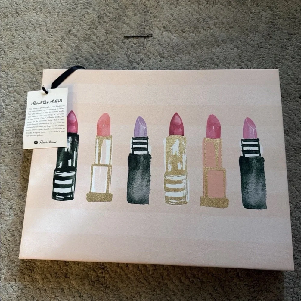 Framed Wall Art Canvas Print - Stylish Multi Color Lipstick Collection